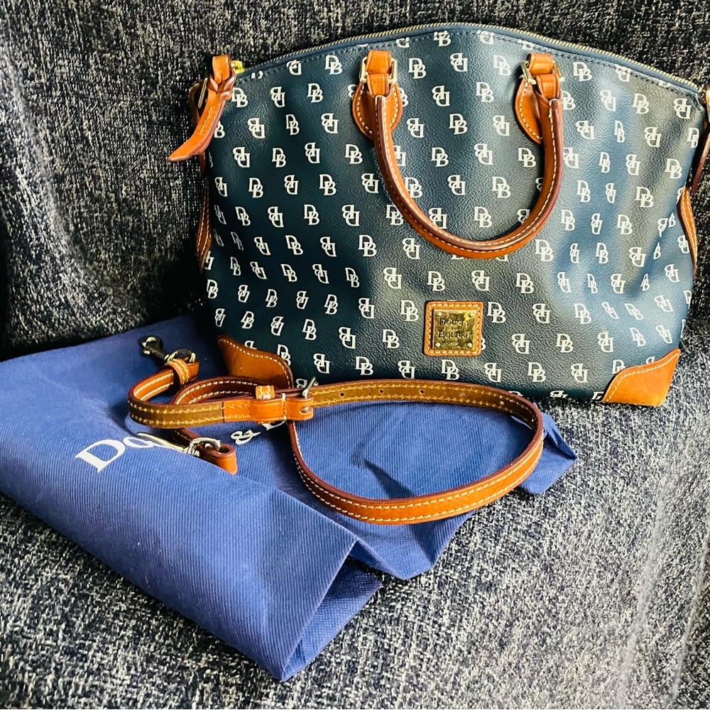 Dooney & Bourke Gretta Signature Satchel Navy
